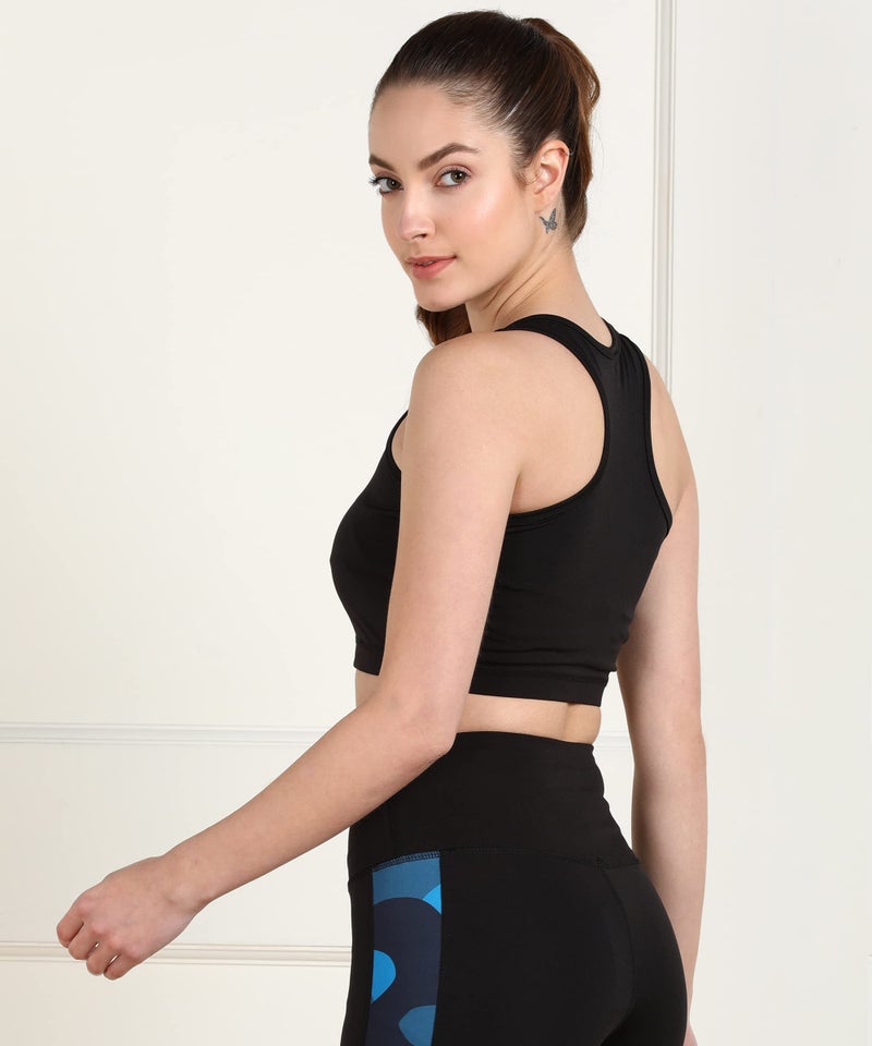 Rock Paper Scissors Women's Microfiber Non Padded Wire Free Sports Bra (ONSWG-SPORTSBRA-BLACK-3XL_Black_3XL) - Image 3