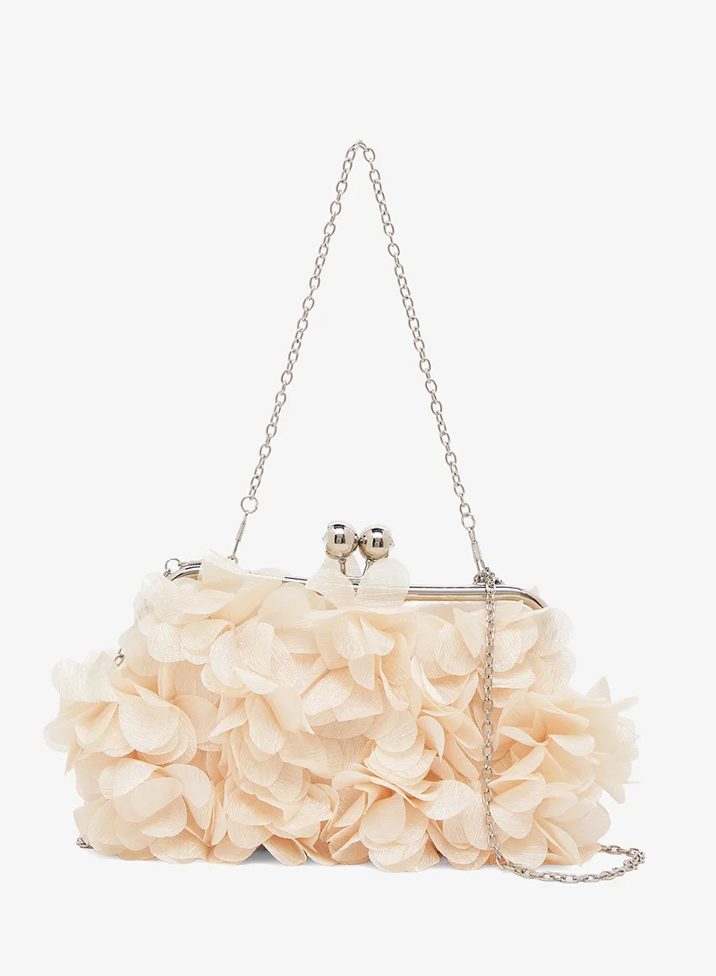 Flower Deatiled Handle Bag