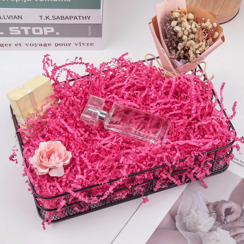 Caleihd Crinkle Cut Paper Grass Cushion Paper Streamer for Christmas Wedding Birthday Bridesmaid Engagement Craft Gift Boxes Bags Filler Decoration 4.5oz Hot Pink - Image 5