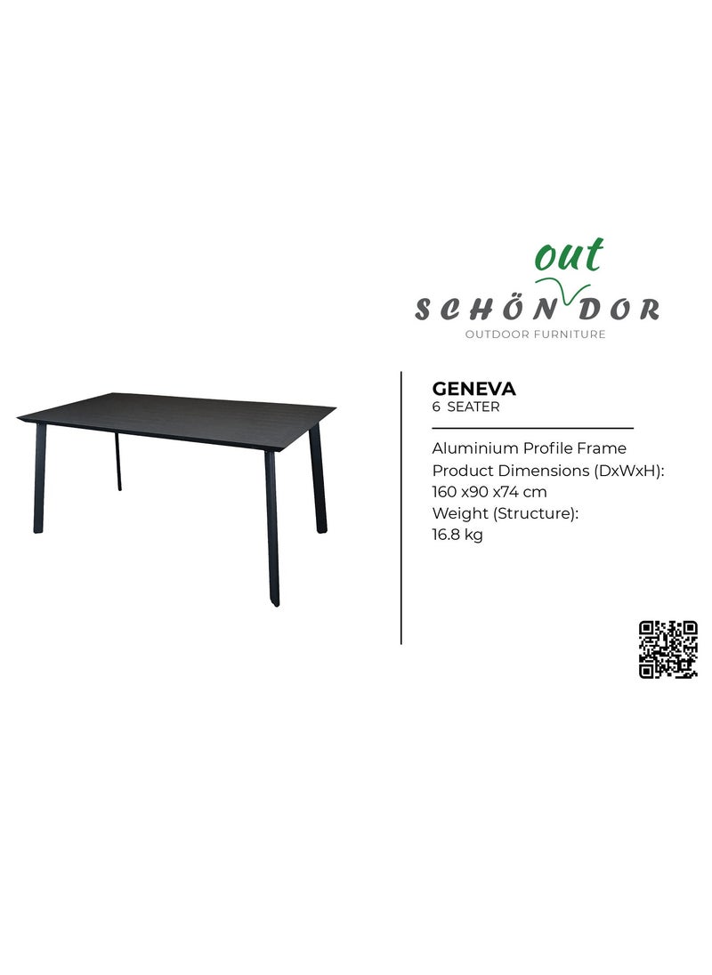 Schondor Furniture - Geneva | 6 Seater | Outdoor Dining Table | Made in Aluminum Cast | Perfect for Any Outdoor Area | Balcony | Patio | Garden | Restaurants - Image 1