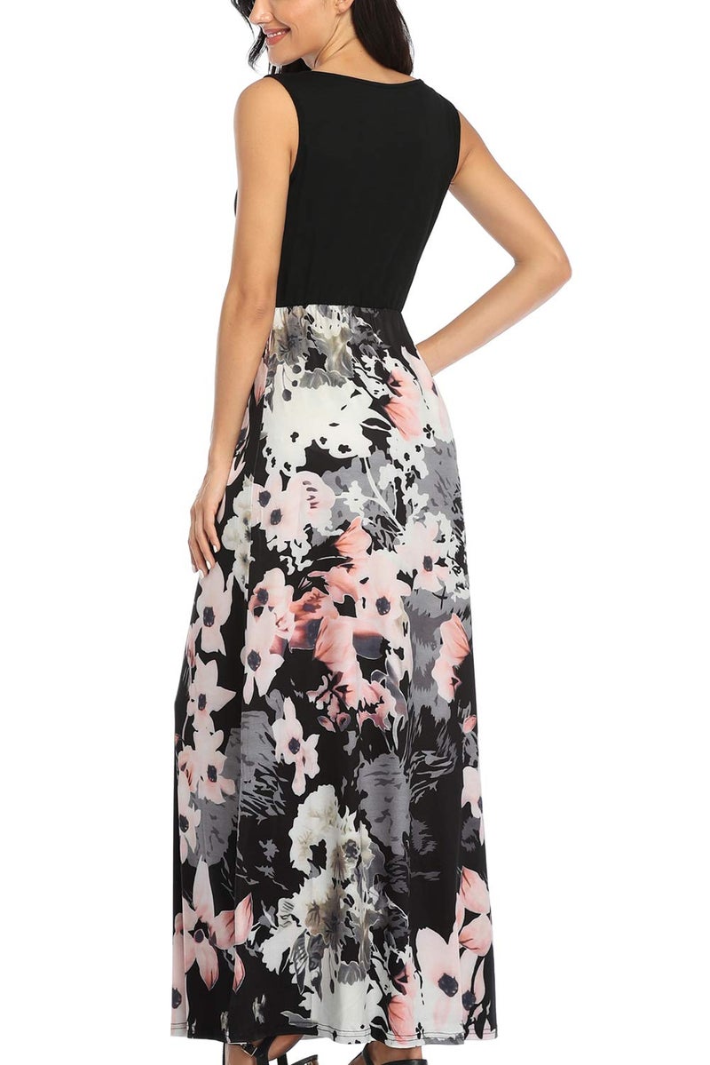 Lacavocor Womens Summer Maxi Dress Tank Top Sleeveless Long Dresses, X-Large, A7 - Image 3