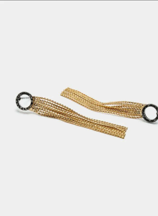 بارفوا أقراط طويلة مع حلقات وأسلاك معدنية