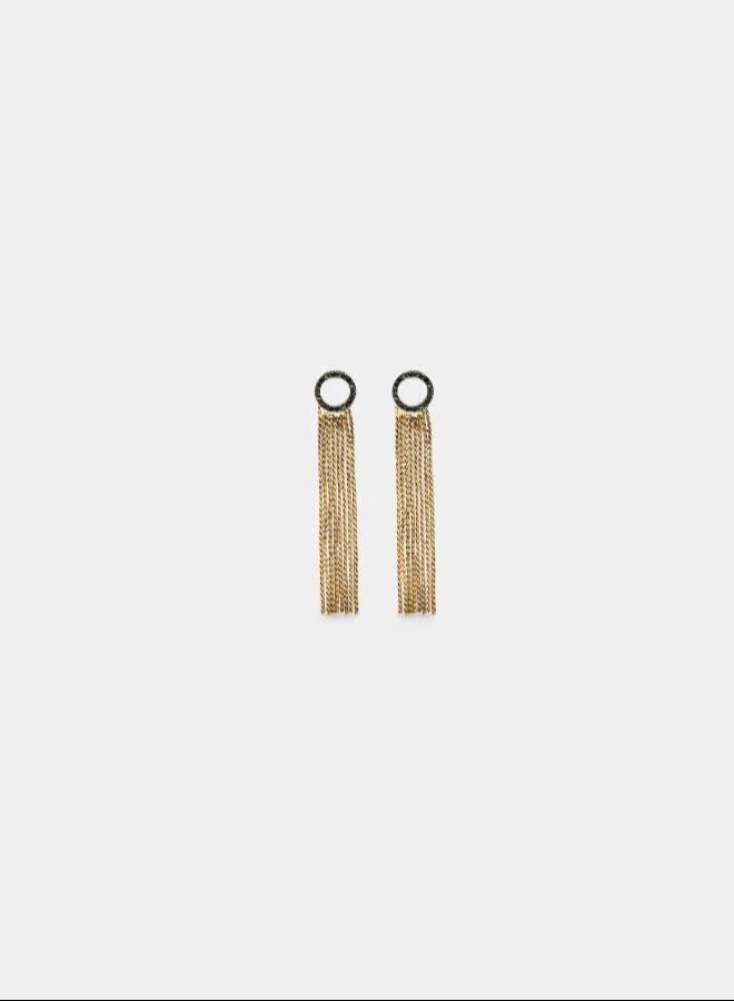 Parfois Gold Long earrings with hoops and metal wires for Women | Best Price UAE