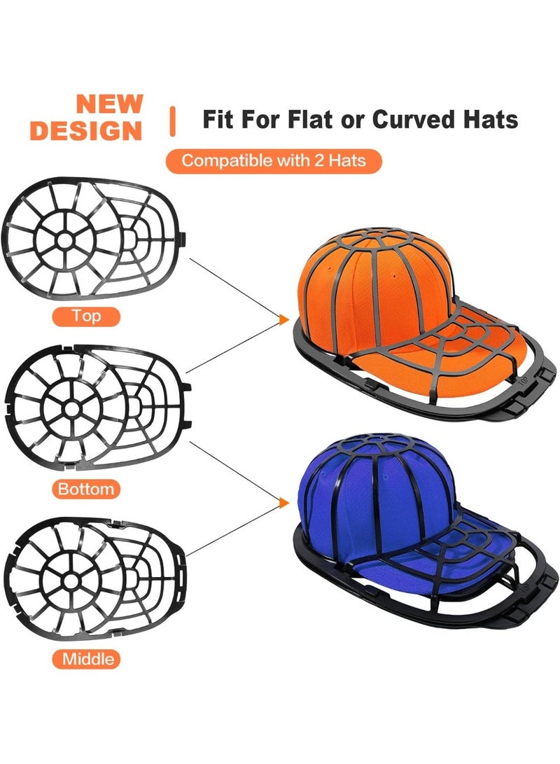 Hat Washer, Perfect Baseball Cap Protector Hat Holder Fit for Adult/Kid's Hat Rack Frame for Washer Machine Cleaner/Washing Cage (Black) - Image 3