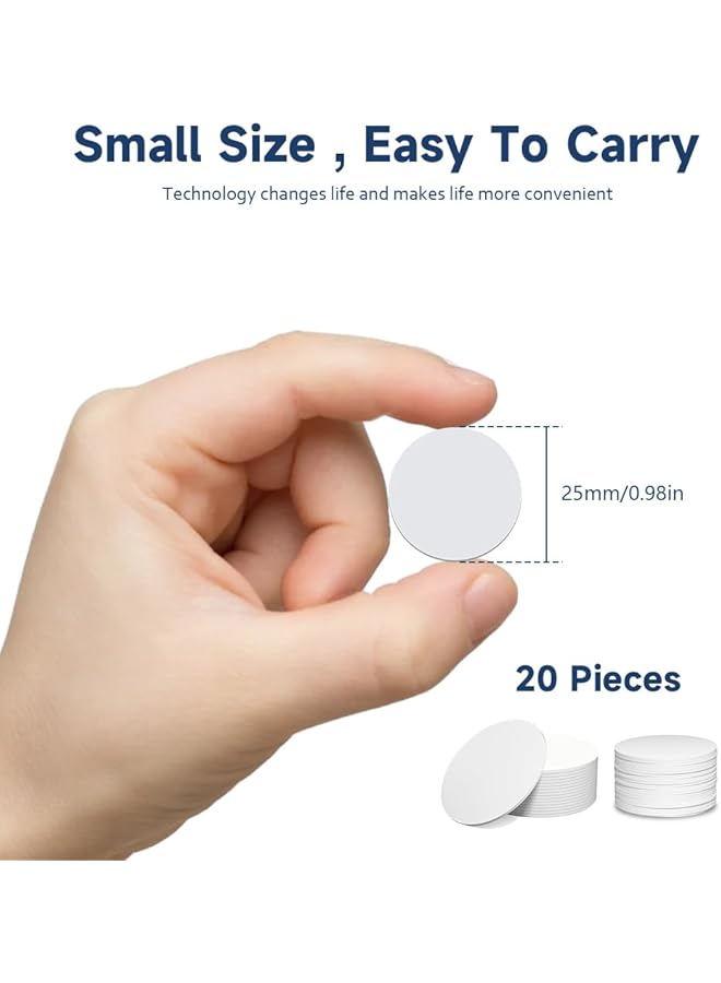 إيروريكس 20 قطعة من علامات NFC Ntag215 قابلة لإعادة الكتابة وشريحة NFC فارغة وعملات NFC مستديرة مقاس 25 مم وملصقات NFC بيضاء وبطاقات NFC متوافقة مع Tagmo لـ Amiibo وجميع الهواتف والأجهزة التي تدعم NFC - Image 4