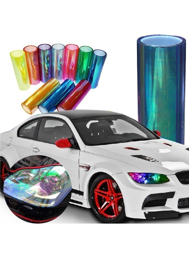 F & B LED LIGHTS 12 by 48 inches Self Adhesive Shiny Chameleon Headlights Tail Lights Fog Lights Films - Image 1