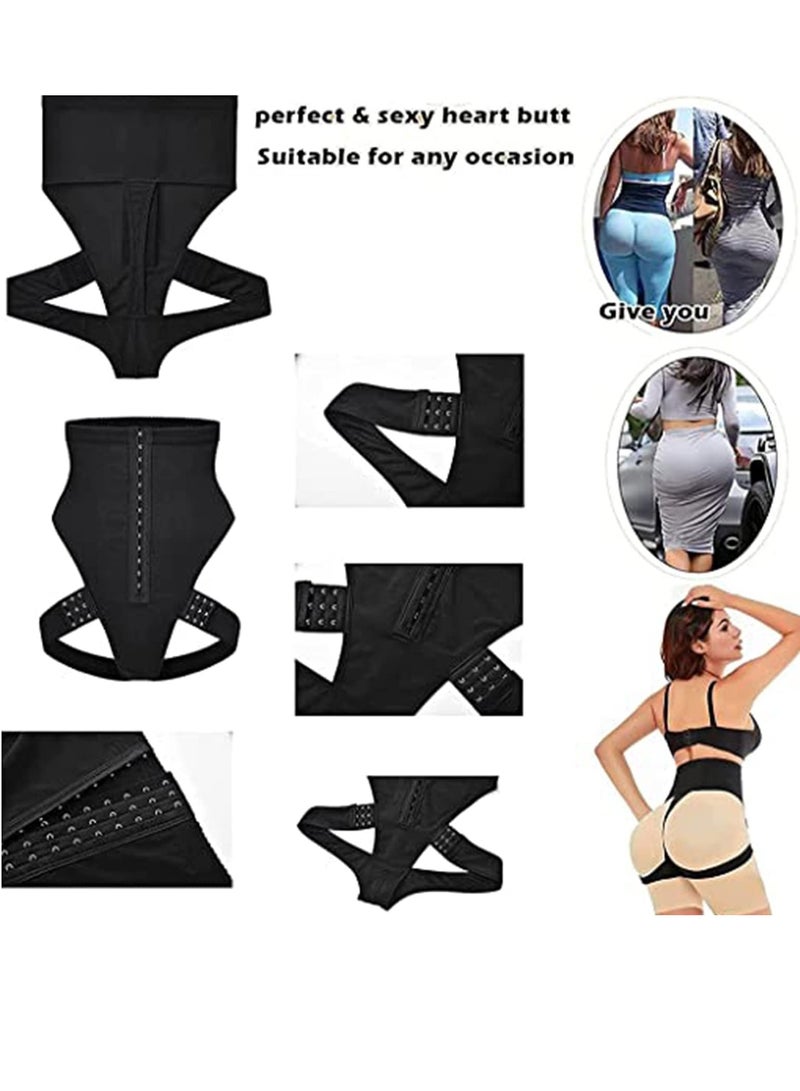KASTWAVE Women Abdominal Shapewear, High Waist Hip Lifting Abdominal Corset Bodysuit Corsets Sculpting One-Piece Shapewear Tummy Trainer (Black, L) - Image 3