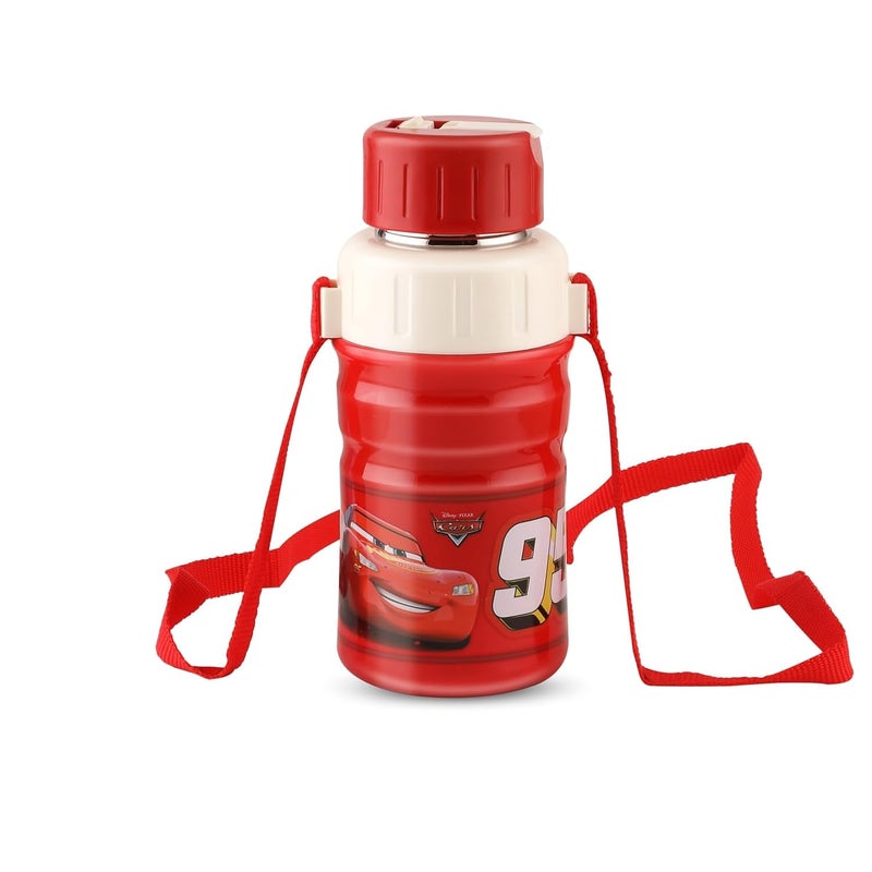 JAYPEE زجاجة ماء جايبي القابلة للطي من الفولاذ المقاوم للصدأ 95 مطبوعة مانعة للتسرب معزولة للأطفال في المدرسة، 400 مل | أحمر - Image 1