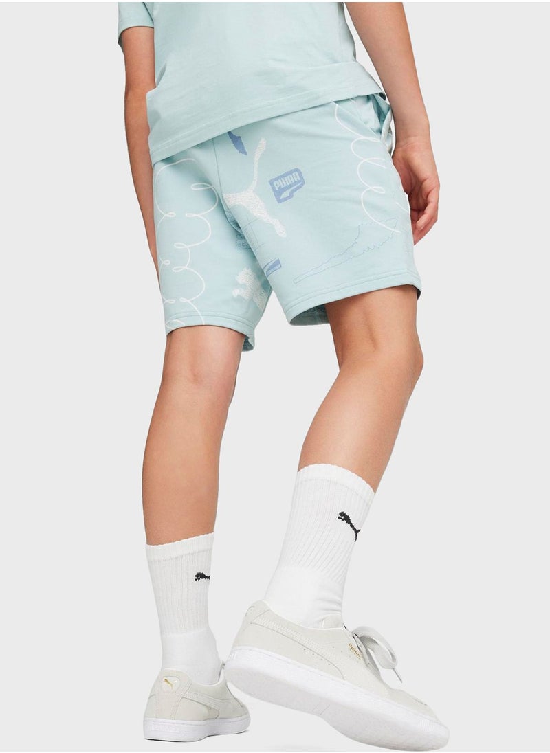 PUMA - Kids Classics Brand Love Shorts - Image 1