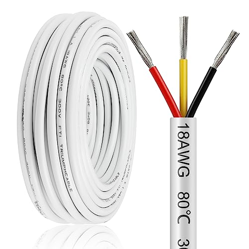 Bingotec 50FT 18 Gauge Wire 3 Conductor, 18AWG Electrical Wire, 18/3 Oxygen Free Stranded Tinned Copper Wire, Insulated Low Voltage Cable for LED Lamps Lights Automotive - Image 1