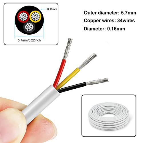 Bingotec 50FT 18 Gauge Wire 3 Conductor, 18AWG Electrical Wire, 18/3 Oxygen Free Stranded Tinned Copper Wire, Insulated Low Voltage Cable for LED Lamps Lights Automotive - Image 4