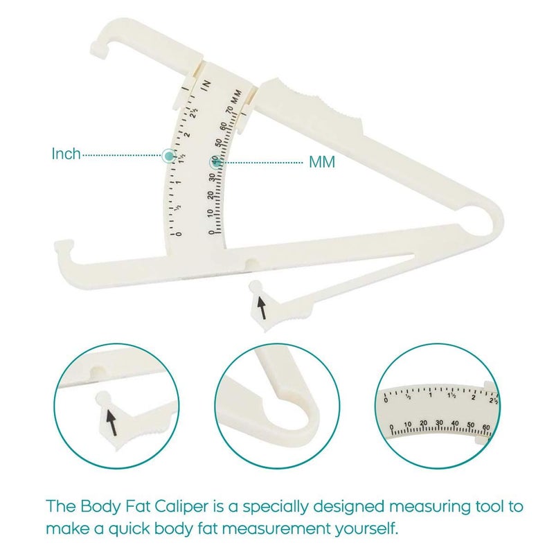 Geek Lab Personal Bodyfat Testing with Skinfold Calipers. Body Fat Calliper to Measure Your Body Fat (White) - Image 2