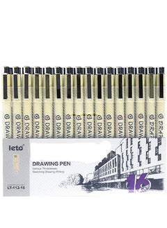 Leto 16 Pieces Drawing Pen Set For Hand Drawn Design Sketch Art Comic Drawing  - Image 1