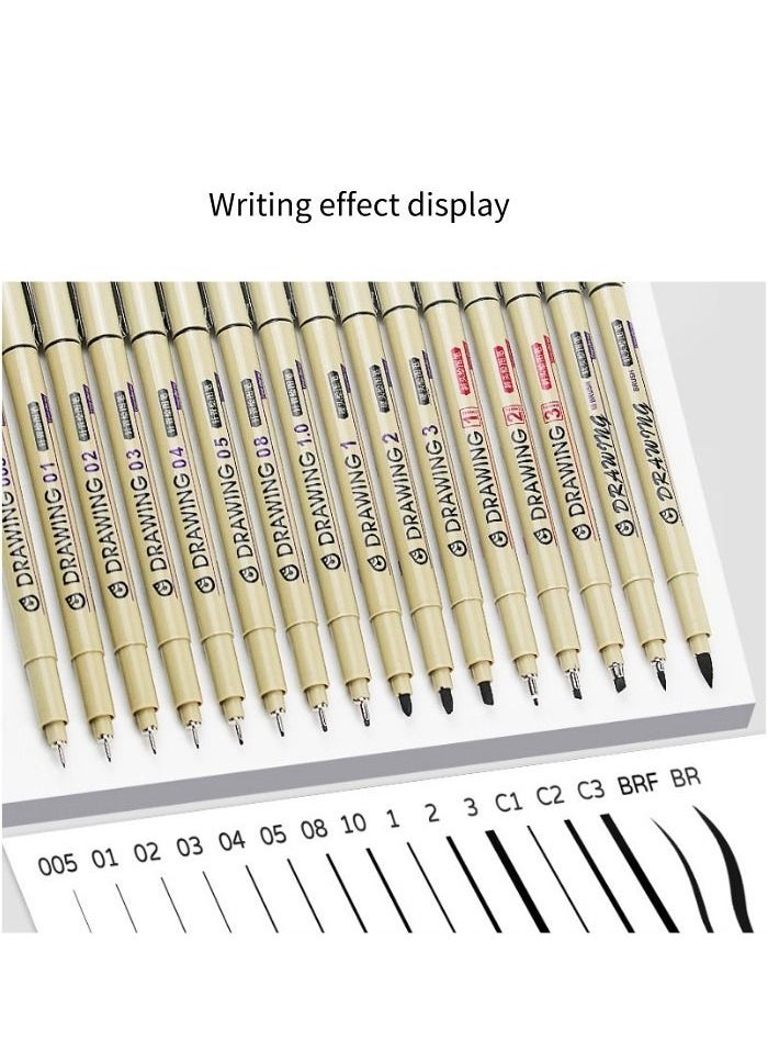 Leto 16 Pieces Drawing Pen Set For Hand Drawn Design Sketch Art Comic Drawing  - Image 4