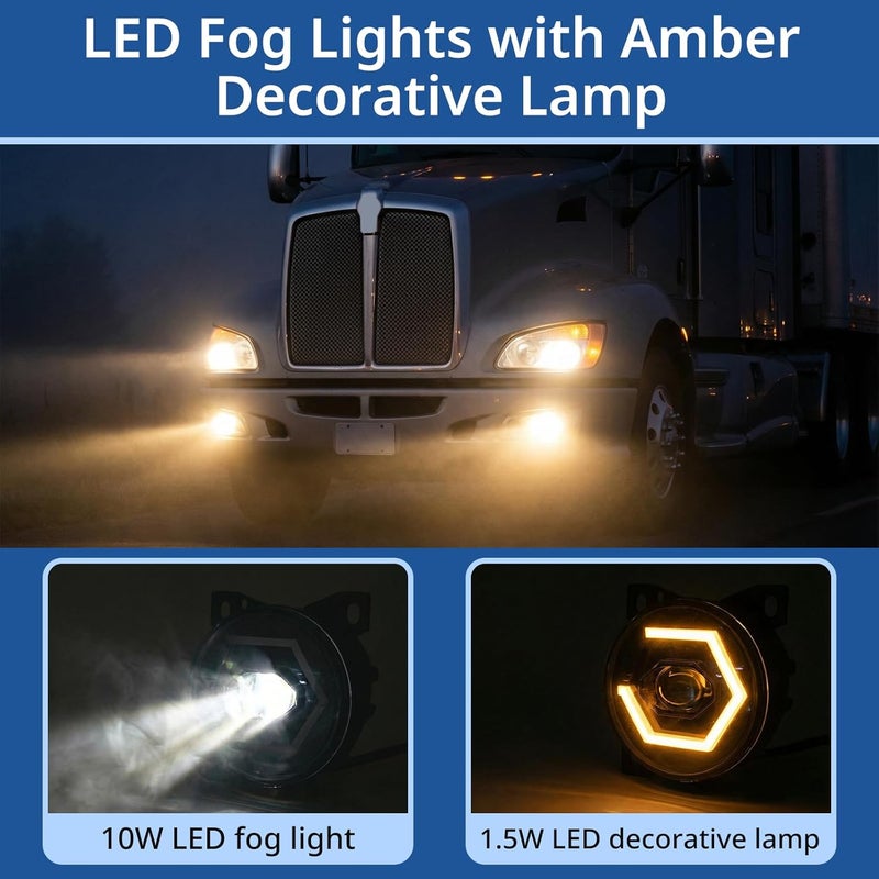 High Soar LED Fog Lights Assembly for Kenworth T660 and Peterbilt 579/587 (2008-2015) - Image 3
