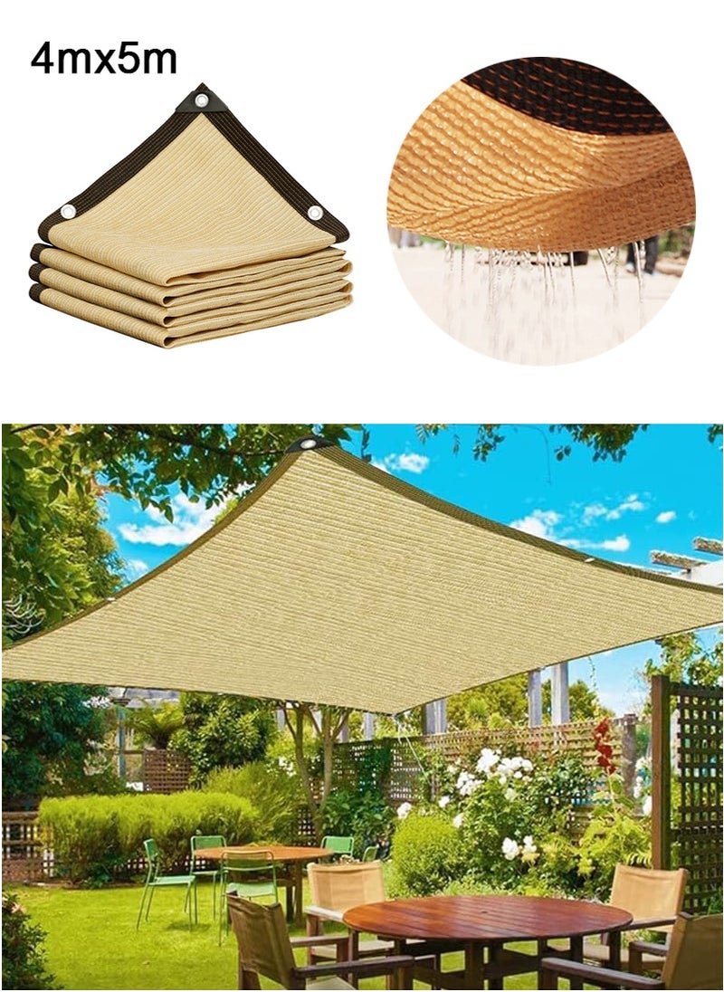 TAPIT 4mx5m Shade Sail, Outdoor Sunshade Net, Garden Sunblock Cloth, Durable Cooling Sunshade for Camping, Courtyard, UV Protection, Privacy  - Image 1