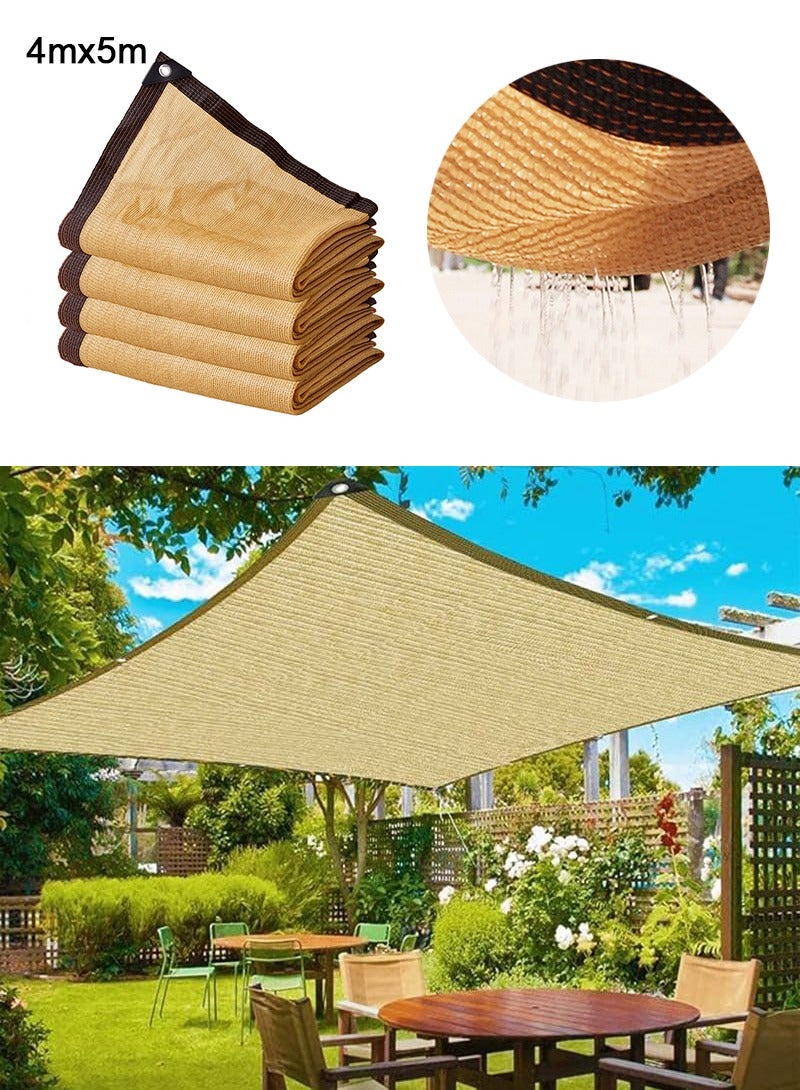 TAPIT 4mx5m Shade Sail, Outdoor Sunshade Net, Garden Sunblock Cloth, Durable Cooling Sunshade for Camping, Courtyard, UV Protection, Privacy  - Image 1