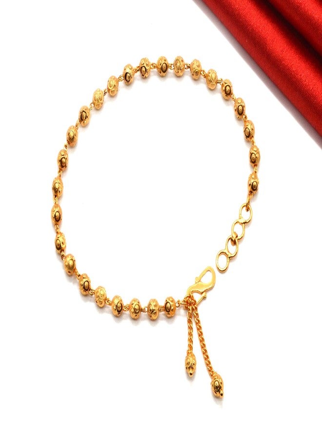 JHB Gold plated Brass Beads Bracelet for Girls And Women - Image 4