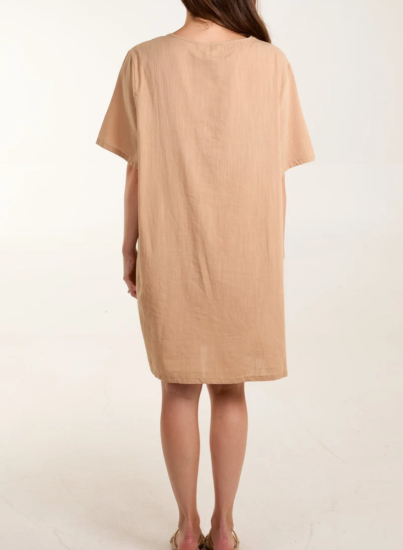 Blue Vanilla Oversized Pocket Tunic