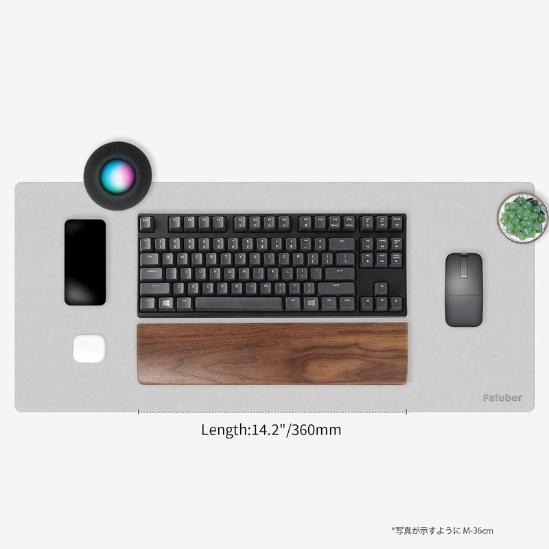 Faluber Wooden Wrist Rest -TENKEYLESS (TKL) -Walnut Wood -Mechanical Gaming Keyboard Ergonomic Palm Rest -14.2 Inches/20mm Thick (Medium, Walnut Wood) - Image 2
