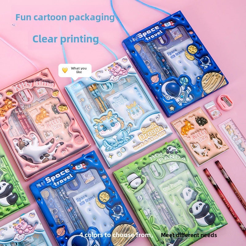 Children's Stationery Set, Three Dimensional Cartoon Stationery Set, Six Piece Set, Pencil Set for Primary School Students in the New Year, Gift Set - Image 5