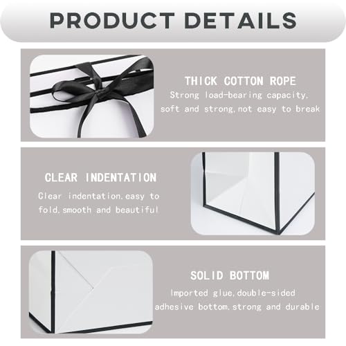 QLSKO Initial Gift Bag with Bow Ribbon Personalized Horizontal Paper Bag Monogrammed Birthday Gifts for Women Men (C-Medium) - Image 4