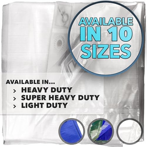 QUEEN OF TARPS | 6x8 Heavy Duty Tarp Waterproof, 120 GSM is 12 MIL, UV/Tear Resistant Tarp, Camping, Outdoor Furniture, Car, Tents, Painting, Firewood Protection | 6x8, Heavy Duty - Image 1