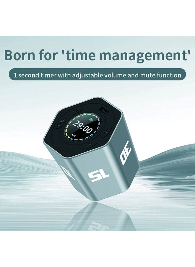 Portable Cube Timer Gravity Sensor Rotating Timer Count Up/Down Function Clock  3/5/10/15/30 Minutes and Custom with LED Screen Vibrate and Sound Alarm Silent Operation