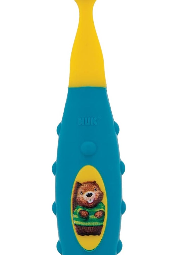 NUK Toddler Tooth and Gum Cleanser with 1.4 Ounce Fluoride-Free Toothpaste - Natural Apple & Banana Flavor - Image 3