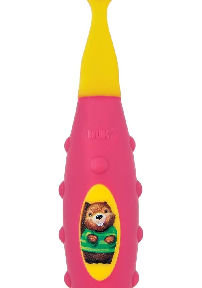 NUK Toddler Tooth and Gum Cleanser with 1.4 Ounce Fluoride-Free Toothpaste - Natural Apple & Banana Flavor - Image 5