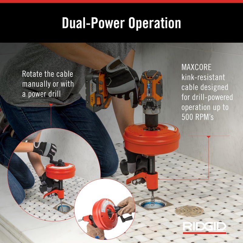 Ridgid 57043 POWER SPIN+ Power Spinner Drain Cleaner - Image 5