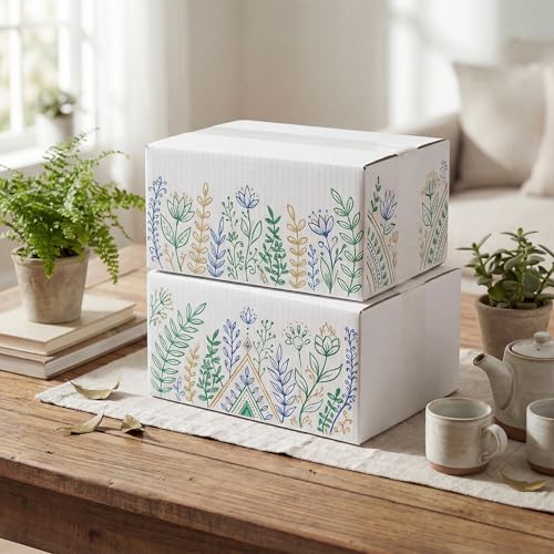 RLAVBL 10x7x5 Shipping Boxes Set of 30, White Corrugated Cardboard Box for Packing, Mailing, Business - Image 5
