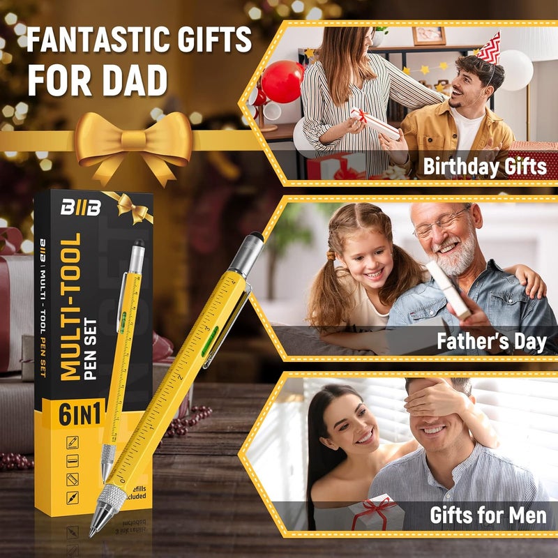 BIIB Gitfs for Men, 6 in 1 Multitool Pen Mens Gifts for Dad Him Boyfriend Husband, Birthday Gifts for Men, Dad Gift for Him Who Have Everything, Unique Gift Ideas, Cool Stuff Tools Gadgets - Image 5
