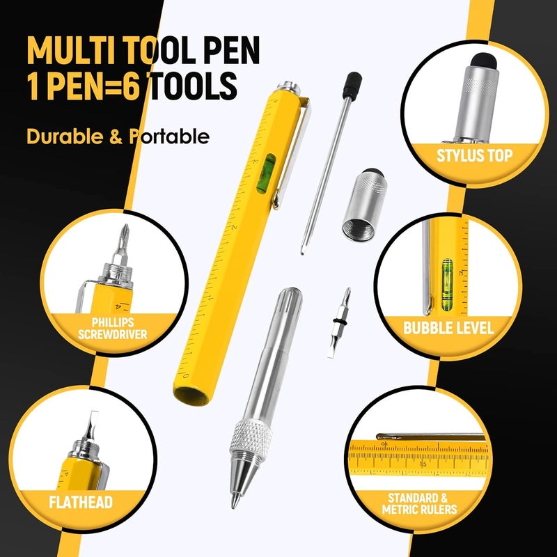 BIIB Gitfs for Men, 6 in 1 Multitool Pen Mens Gifts for Dad Him Boyfriend Husband, Birthday Gifts for Men, Dad Gift for Him Who Have Everything, Unique Gift Ideas, Cool Stuff Tools Gadgets - Image 2