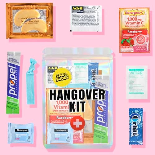 Chug Buddy 12 Pre-Filled Hangover Kits for Bachelorette Party Favors, 21st Birthday Gifts for her, Bridesmaid Gifts & Girls' Trips | Bulk Hangover Kit Bags & Supplies for Parties & Events (12 Premium Packs) - Image 1