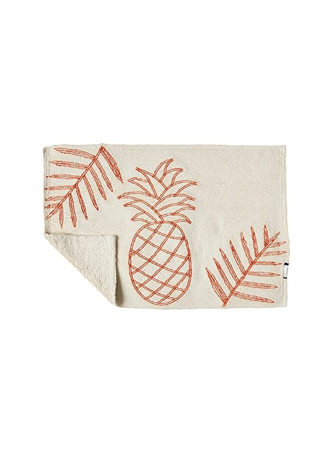 Raxoom Bahama - Bathroom Rug, Cotton Bath Mat, Highly Absorbent Decor (Batik Pineapple Orange, 20" x 30") - Image 2