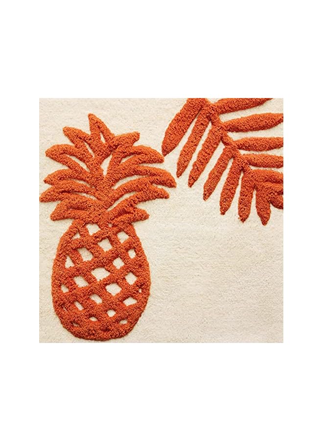 Raxoom Bahama - Bathroom Rug, Cotton Bath Mat, Highly Absorbent Decor (Batik Pineapple Orange, 20" x 30") - Image 3