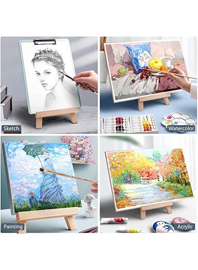 FYLX Wooden Mini Easel Stand for Displaying Artwork and Photos Small Tabletop Artist ting Holder AFrame Easel for Weddings Business Cards Children's Drawings Numbered Calendars  20 x 15cm   of 2 - Image 2
