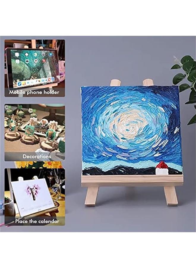 FYLX Wooden Mini Easel Stand for Displaying Artwork and Photos Small Tabletop Artist ting Holder AFrame Easel for Weddings Business Cards Children's Drawings Numbered Calendars  20 x 15cm   of 2 - Image 3