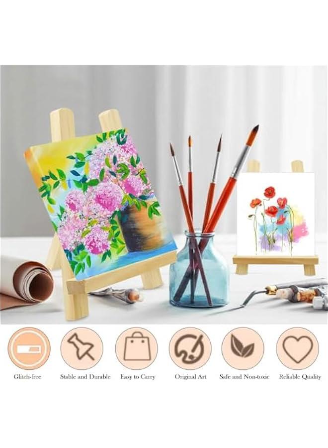 FYLX Wooden Mini Easel Stand for Displaying Artwork and Photos Small Tabletop Artist ting Holder AFrame Easel for Weddings Business Cards Children's Drawings Numbered Calendars  20 x 15cm   of 2 - Image 4