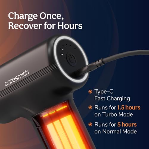 CARESMITH Charge Go Massage Gun | Body Massager for Pain Relief | Massage Gun for Back Leg & Full Body | 4 Specialized Heads For Full Body Pain Relief - Image 5