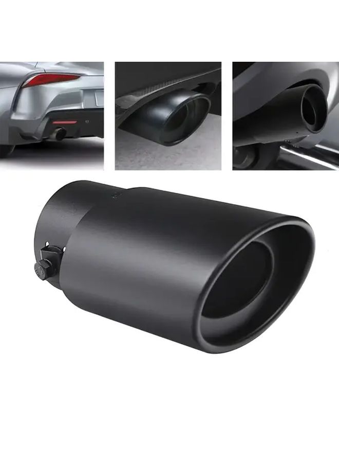 Silver High Performance Car Exhaust Tail Pipe Stainless Steel Straight Curve Compatible Sedan SUV Durable Heat Resistant Easy Installation Sound Enhancement - Image 1