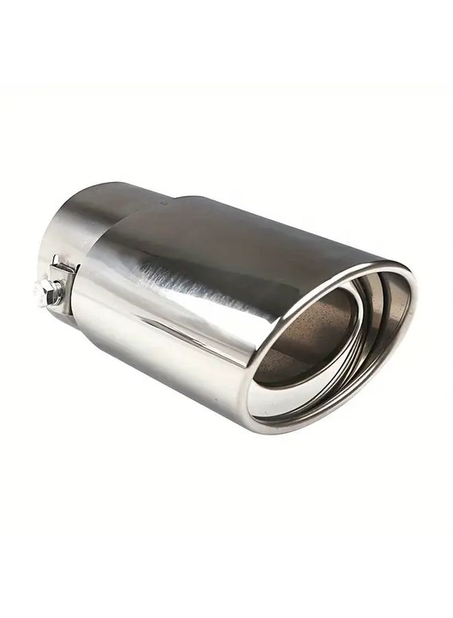 Silver High Performance Car Exhaust Tail Pipe Stainless Steel Straight Curve Compatible Sedan SUV Durable Heat Resistant Easy Installation Sound Enhancement - Image 3