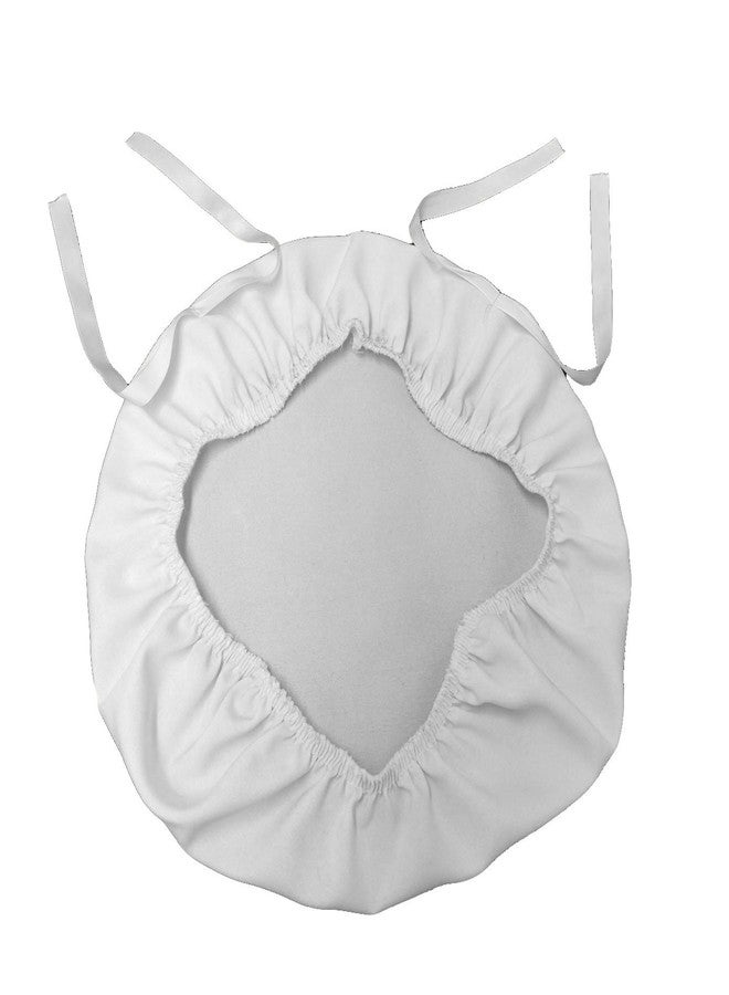 LA Linen Polyester Poplin Chiavari Chair Cushion Cover (4 Pack), White - Image 1