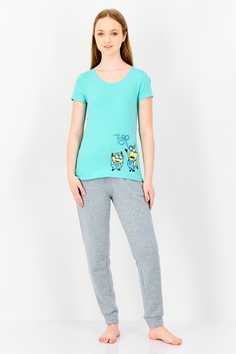 zivame Rosaline By Zivame Women Graphic Print Short Sleeve Sleepwear Top, Green - Image 4