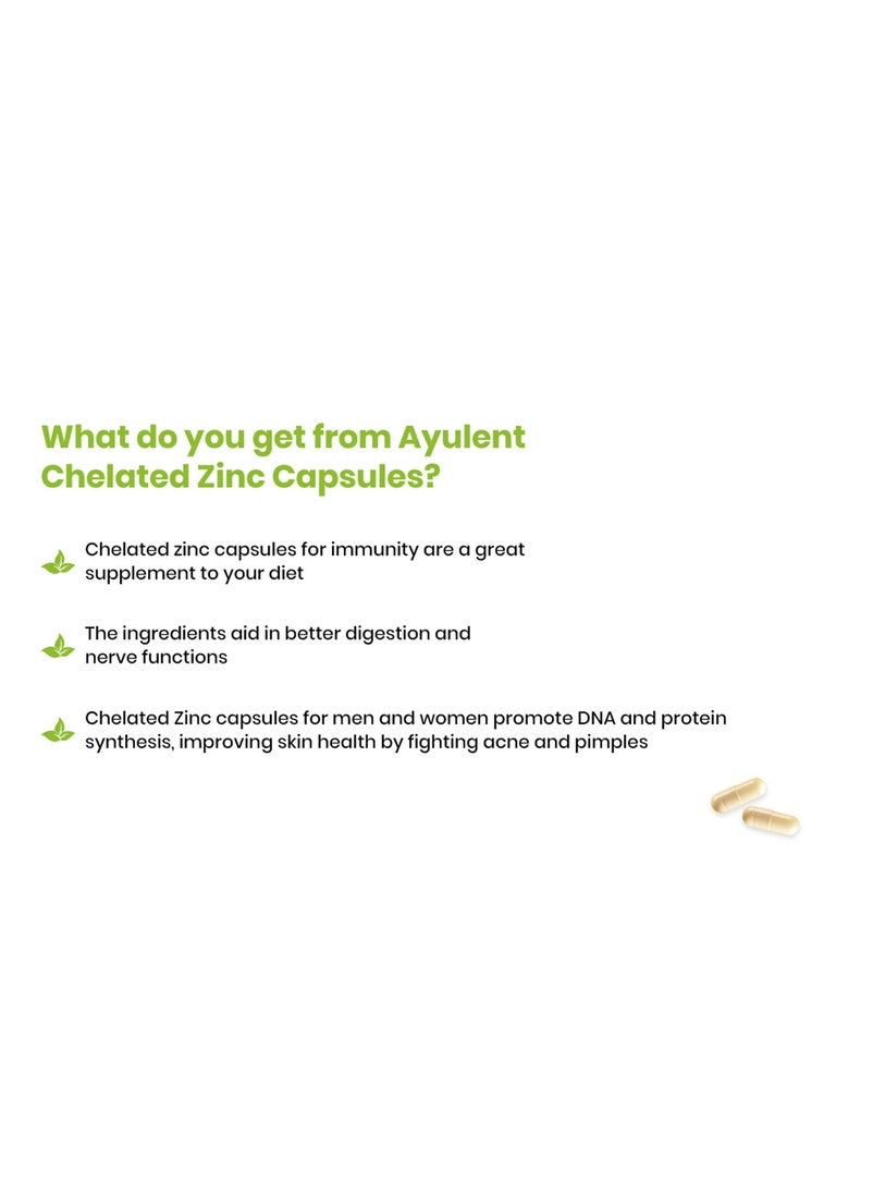 AYULENT Chelated Zinc Capsules 50mg 30 Pieces