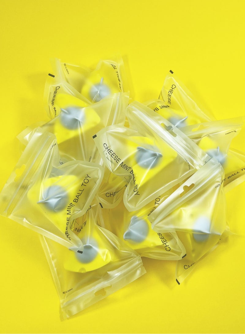 HAPPY PUSS Rotating catnip balls for cats ,  herbal candy mint balls, safe Interactive pet toys cheese shape. - Image 3