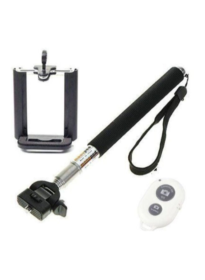 NIBEMINENT Monopod Selfie Stick With Bluetooth Remote Control Black  - Image 5