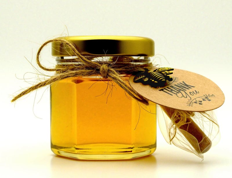 DnayDkiy Dnadkiy 20 Pack Glass Honey Jars With Dipper - Perfect Baby Shower Favors  Wedding & Party Favors - Honey Pot With Gold Lids  Bee Pendants  Jutes  Golden Gift Bags  And Thank You Cards - Image 5