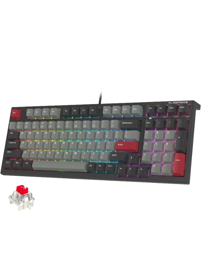 FL ESPORTS FL980 96%  RGB Gaming Mechanical Keyboard  Hot Swappable Kailh Box Red Switch - Programmable, Durable PBT Keycaps  - Image 1